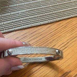 Michael Kors silver rhinestone bangle bracelet